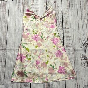 Princess Polly Elegant Floral Mini Dress in Pink and Green